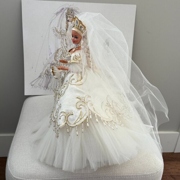 NIB 1992 Empress Bride Barbie by Bob Mackie Mattel #04247 - Picture 8 of 16